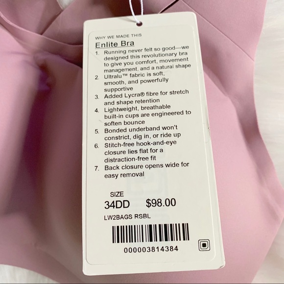 RSBL lululemon Enlite Bra rose blush new - Picture 2 of 5